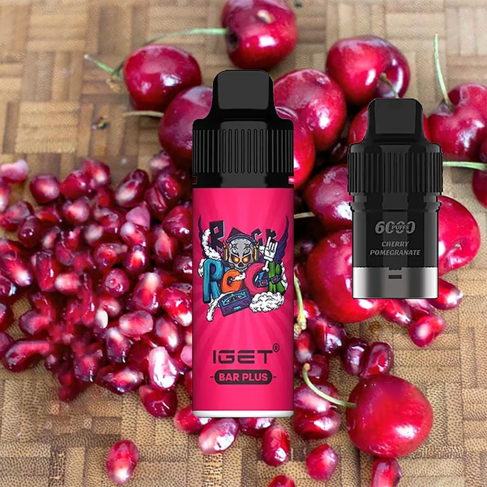 Shop IGET Bar Plus 6000 Puffs Cherry pomegranate