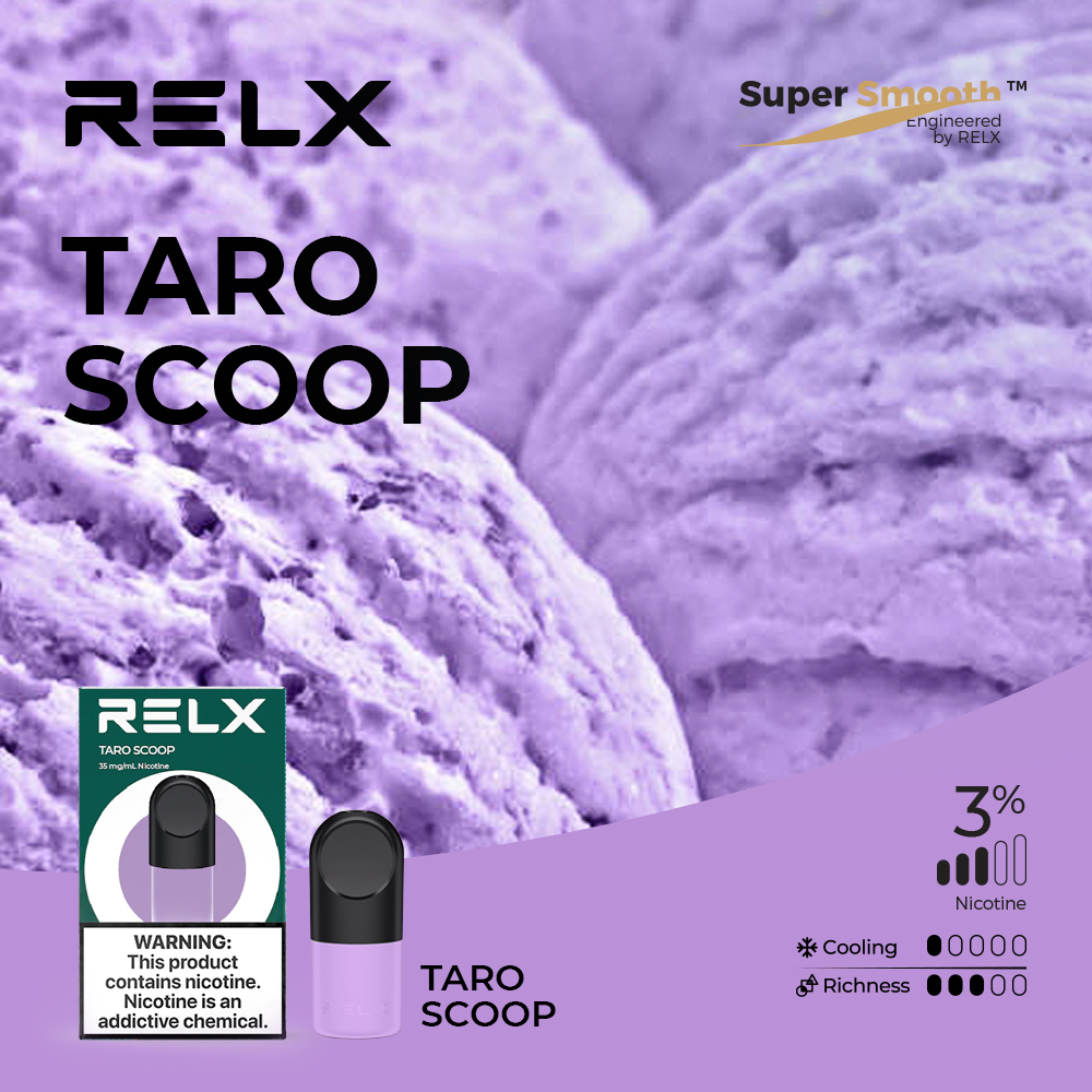 Ash-Free RELX Vaping Experiences: Enjoy Taro Scoop 4 James Smith on X: "Introducing 2 new RELX Pod Flavors Classic  Tobacco-50mg/g Taro Scoop-30mg/g https://t.co/YBPc4IpPbZ" / X