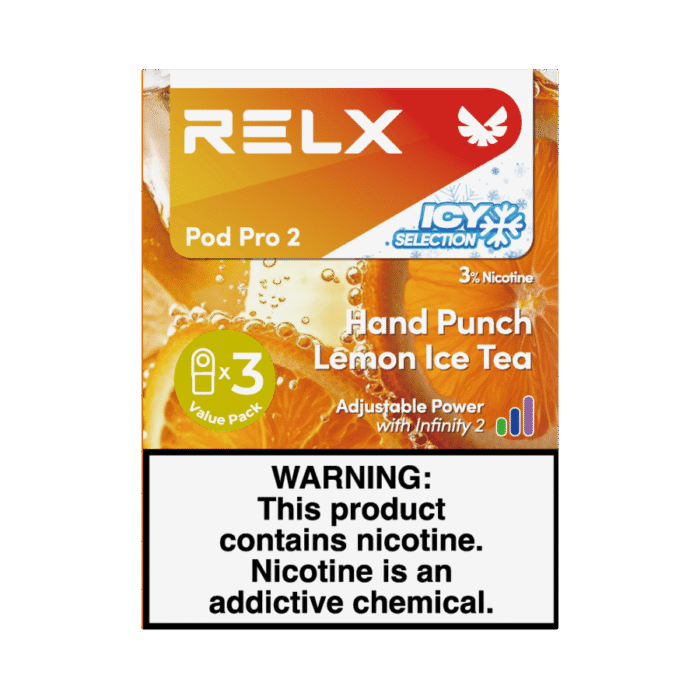 RELX Pod Pro 2 Infinity 3 Pods 3% Nicotine Bulk Buy Wholesale - Hand Punch Lemon Ice Tea - Image 1