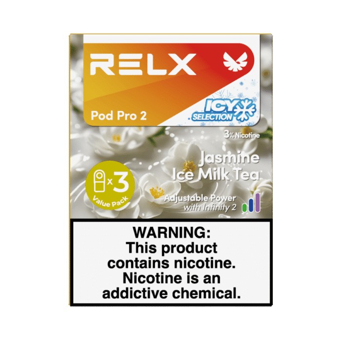 RELX Pod Pro 2 Infinity 3 Pods 3% Nicotine Bulk Buy Wholesale - Jasmin Ice Milk Tea - Image 1